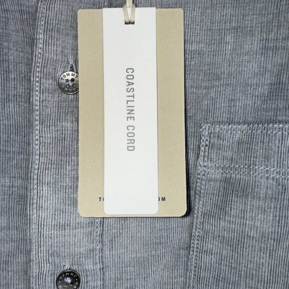 Tommy Bahama Coastline Cord Long Sleeve Shirt Men's Big & Tall 3XB Zinc Gray - Picture 8 of 11